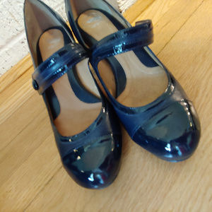 Blue leather Nurture heels 8.5M